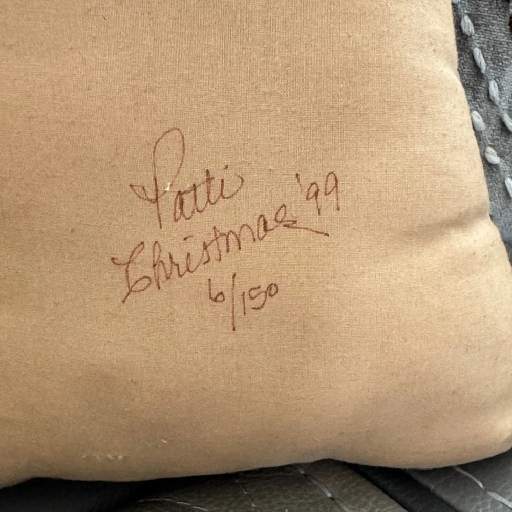 Limited edition Artisan Patti Christmas 1999 Santa Decor Pillow numbered 6/150